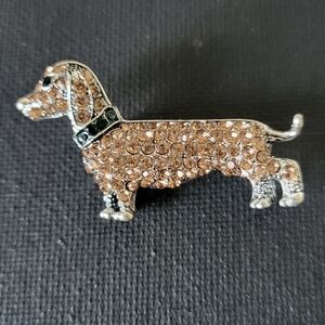 Silvertone Dachshund Brooch